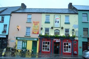 a row of colorful buildings