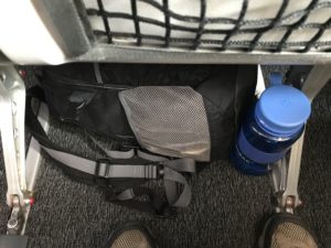 a bag under a bed