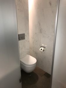 a toilet in a bathroom