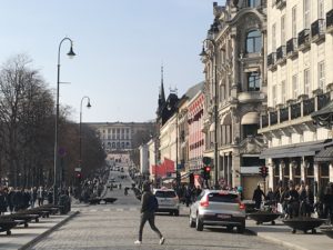 a person walking on a street