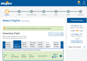 a screenshot of a flight schedule