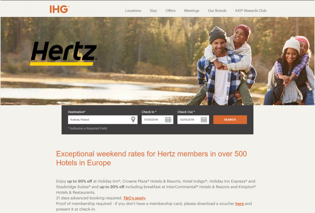 Some great IHG discounts in Europe through Hertz partner rate Loyalty