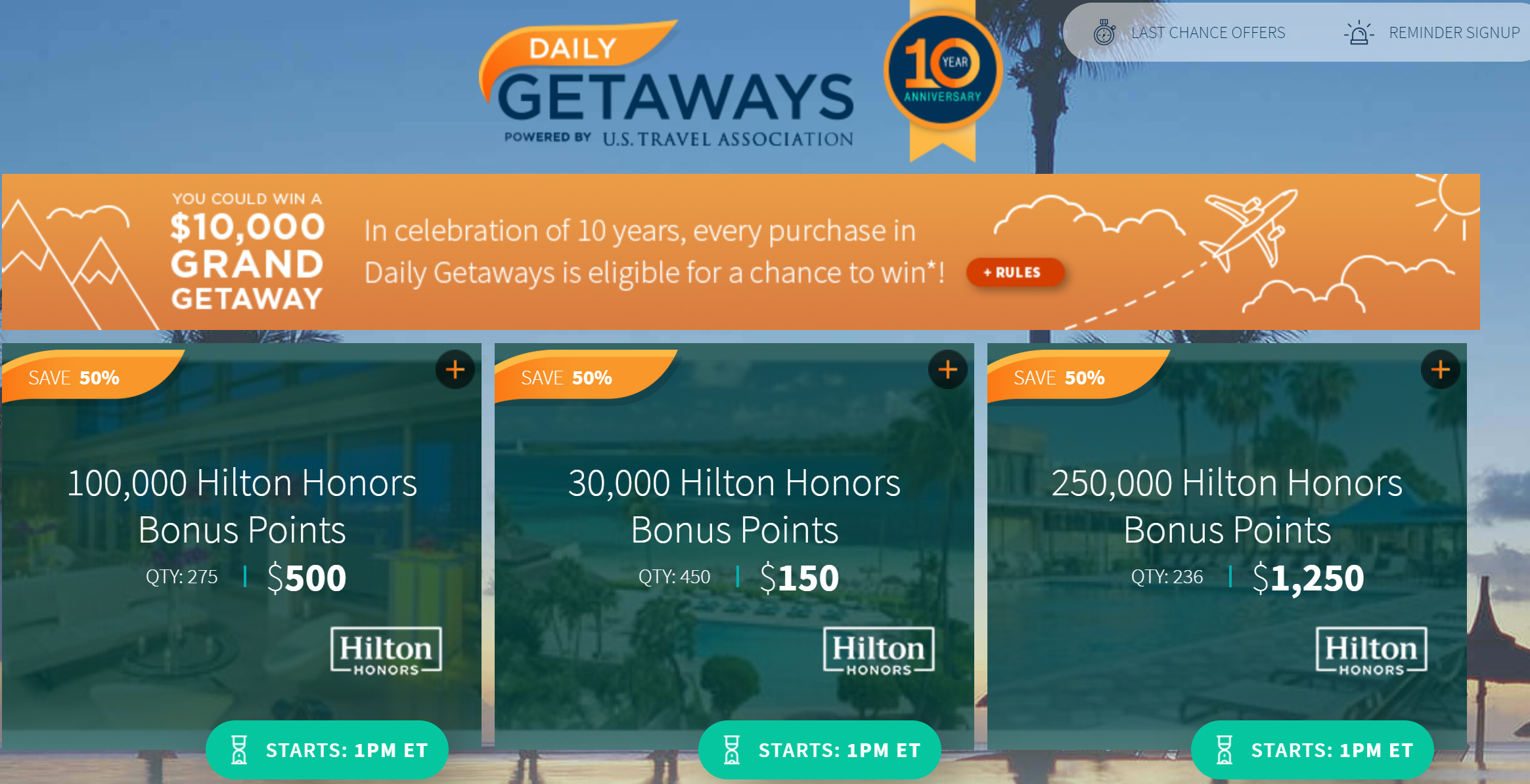 Hilton 5 Per 1000 Points At Daily Getaways Today Loyalty - 