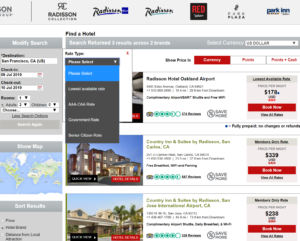 a screenshot of a hotel search