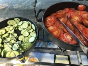 a couple of bowls of food