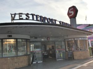 a building with a sign on the front