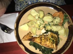 a plate of food on a table