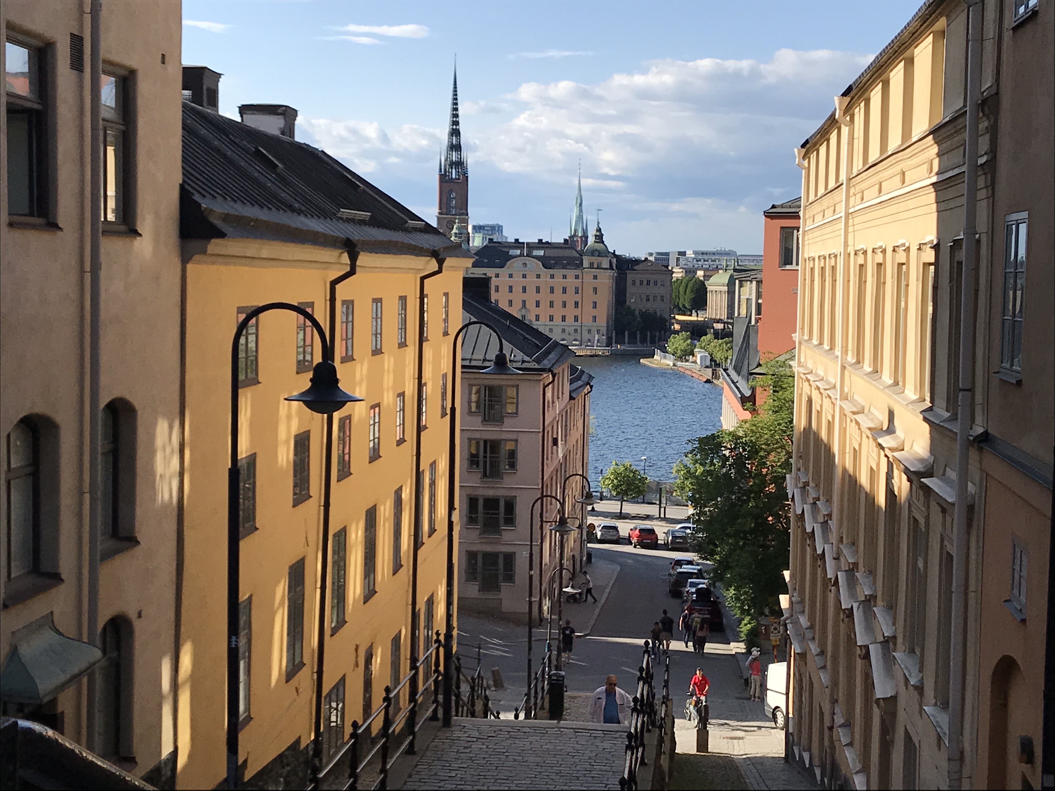 a city with a river and buildings