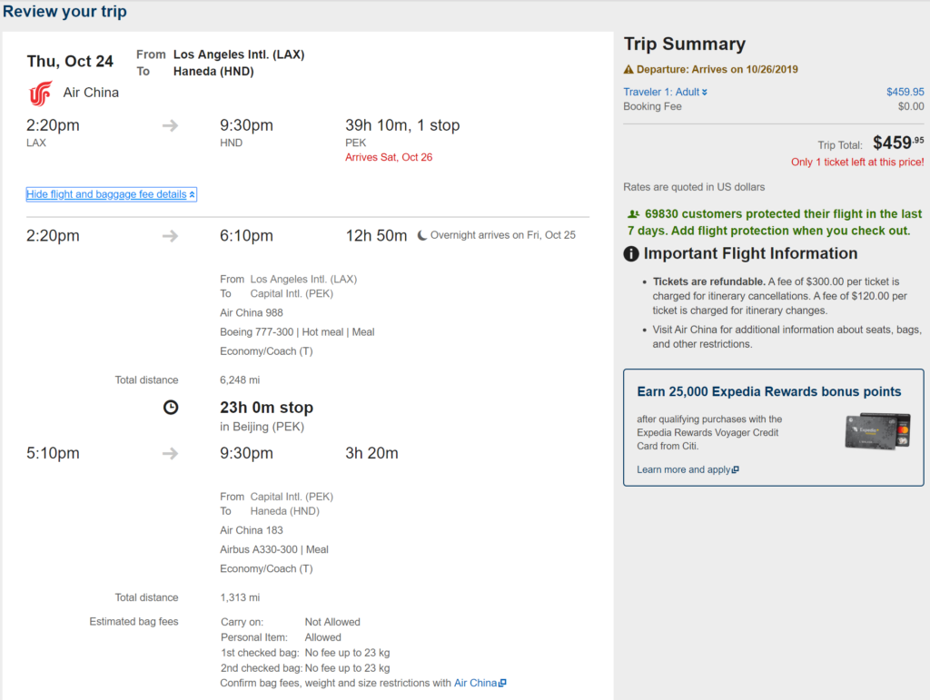 LAX to Tokyo $460 Air China with 23 hours in Beijing – Loyalty Traveler