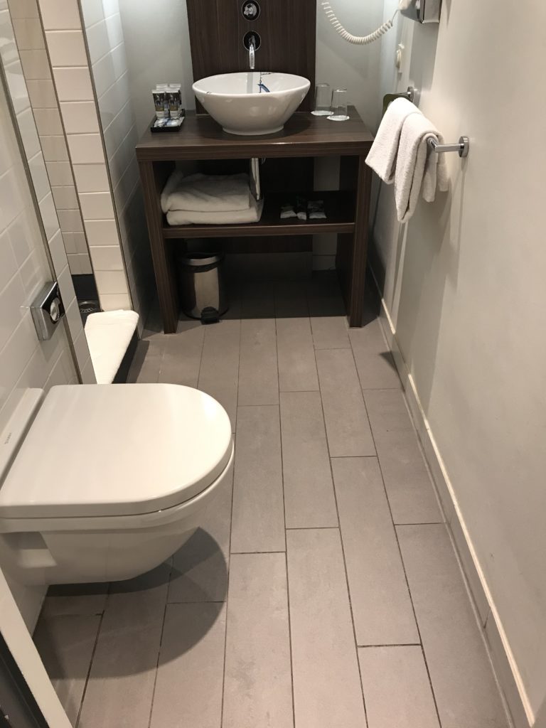 a bathroom with a sink and toilet