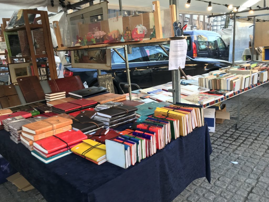 a table with books on it