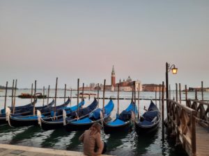 a group of boats in water