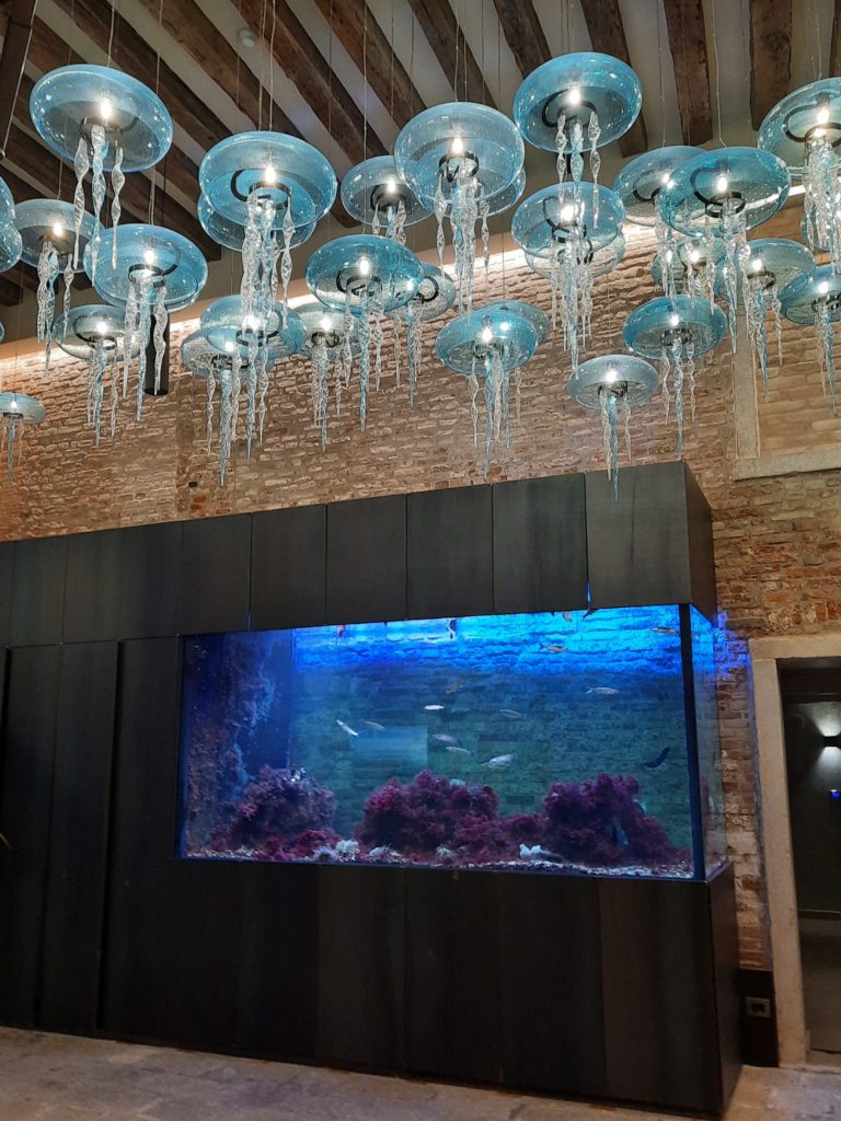 a fish tank with lights