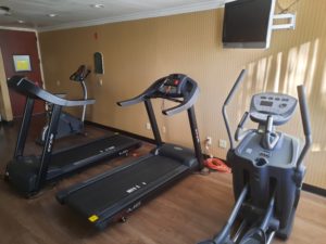 a treadmills in a room