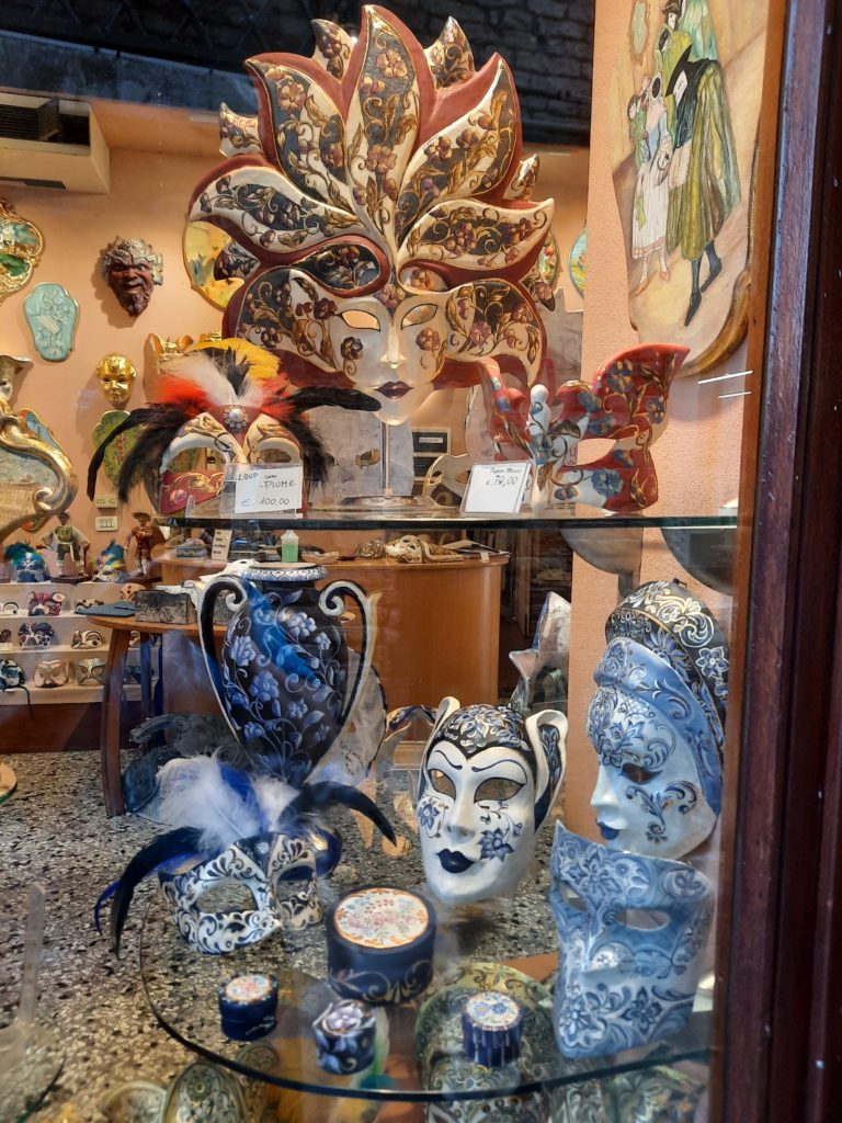 a display of masks in a store