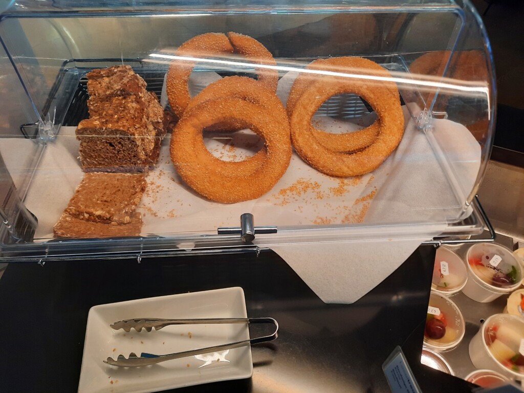 a tray of food in a case