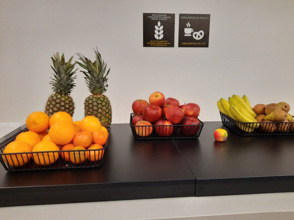 a group of fruit on a counter