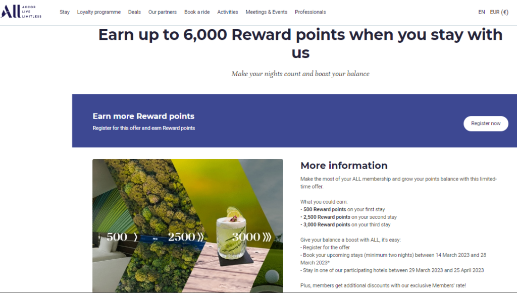 a screenshot of a reward points